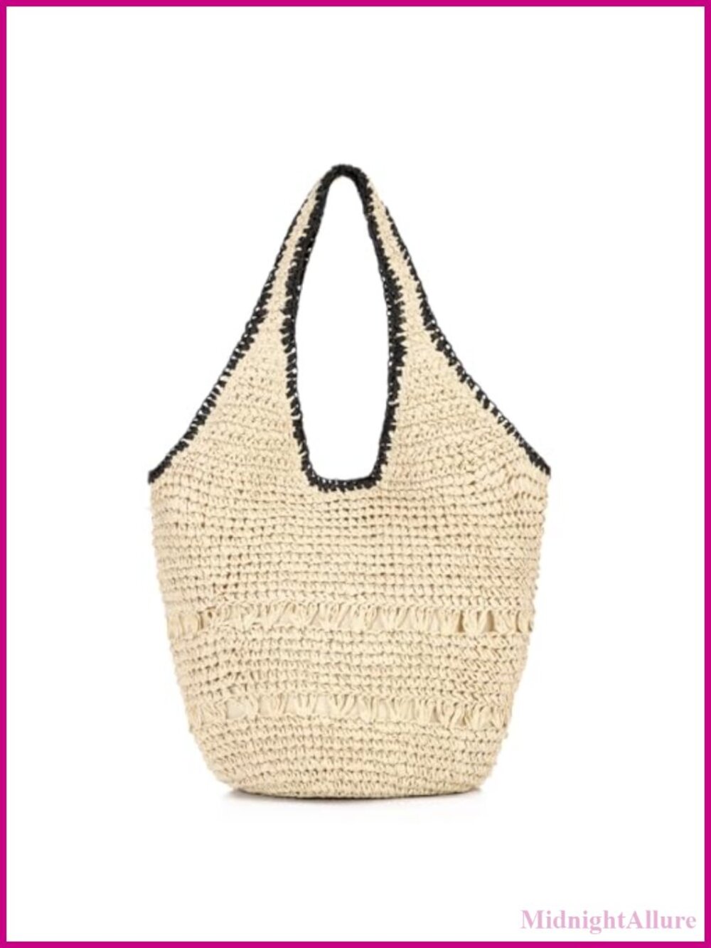 Straw Woven Tote Bag Foldable Crochet Boho Beach Shoulder Purse Travel